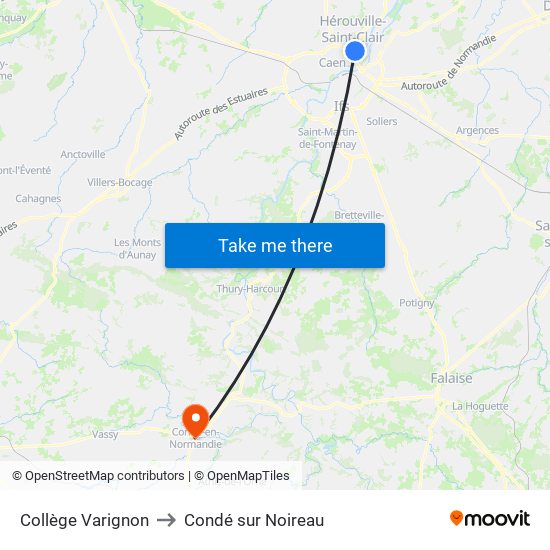 Collège Varignon to Condé sur Noireau map