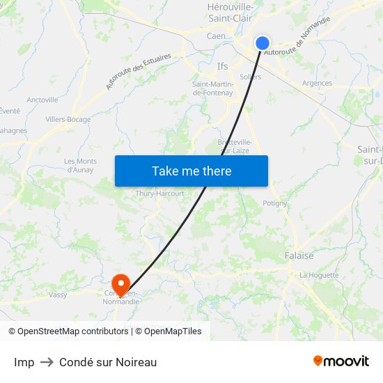 Imp to Condé sur Noireau map