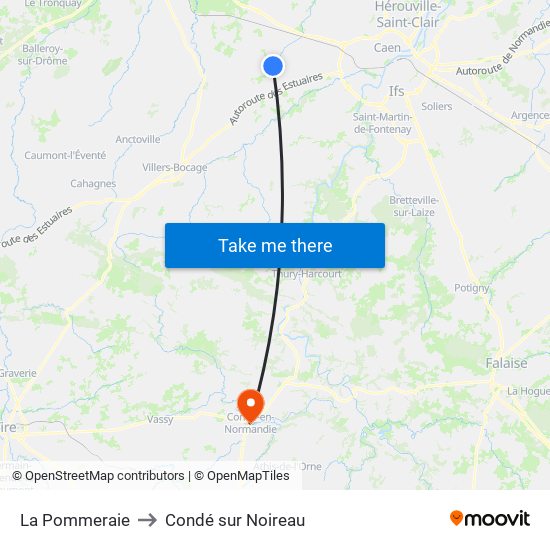 La Pommeraie to Condé sur Noireau map