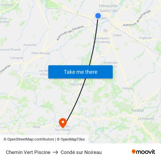 Chemin Vert Piscine to Condé sur Noireau map