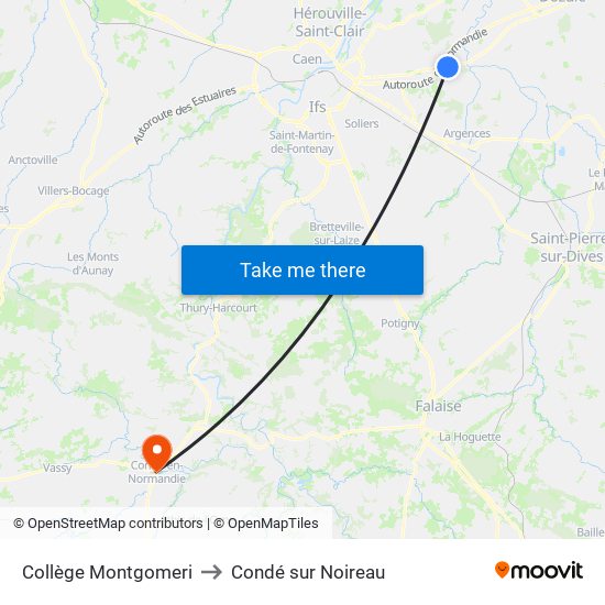 Collège Montgomeri to Condé sur Noireau map