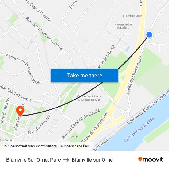 Blainville Sur Orne: Parc to Blainville sur Orne map