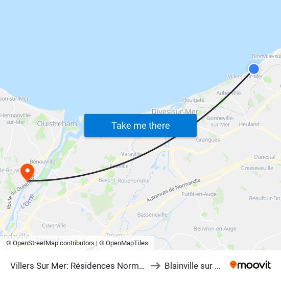 Villers Sur Mer: Résidences Normandes to Blainville sur Orne map