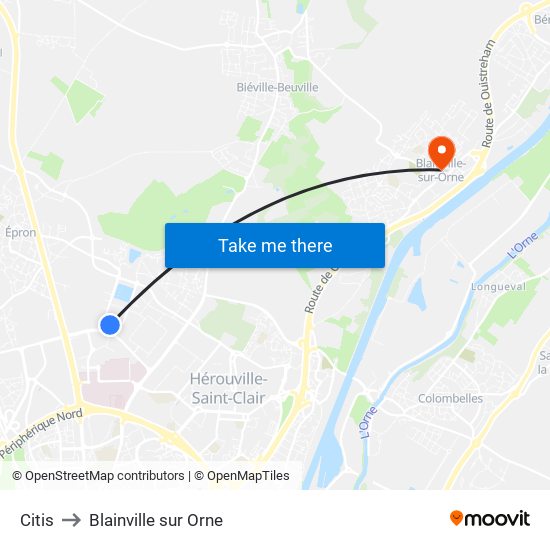 Citis to Blainville sur Orne map