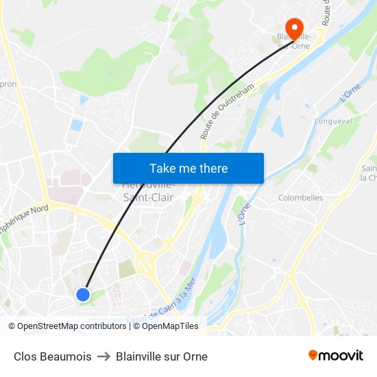 Clos Beaumois to Blainville sur Orne map