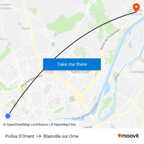 Poilus D'Orient to Blainville sur Orne map