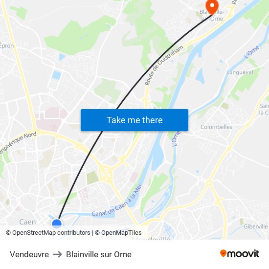 Vendeuvre to Blainville sur Orne map