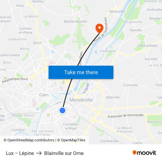 Lux – Lépine to Blainville sur Orne map