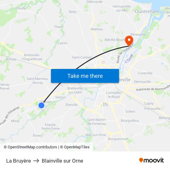 La Bruyère to Blainville sur Orne map
