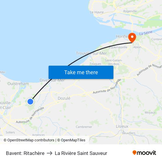 Bavent: Ritachère to La Rivière Saint Sauveur map