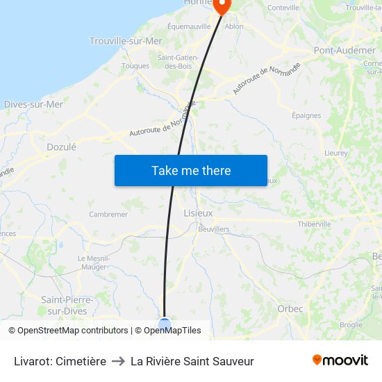 Livarot: Cimetière to La Rivière Saint Sauveur map