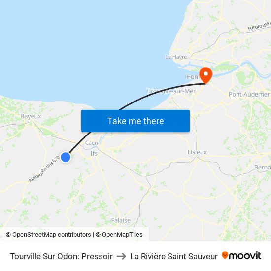 Tourville Sur Odon: Pressoir to La Rivière Saint Sauveur map