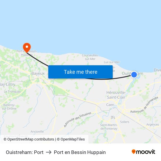 Ouistreham: Port to Port en Bessin Huppain map