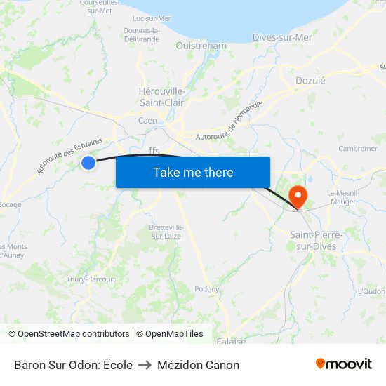 Baron Sur Odon: École to Mézidon Canon map