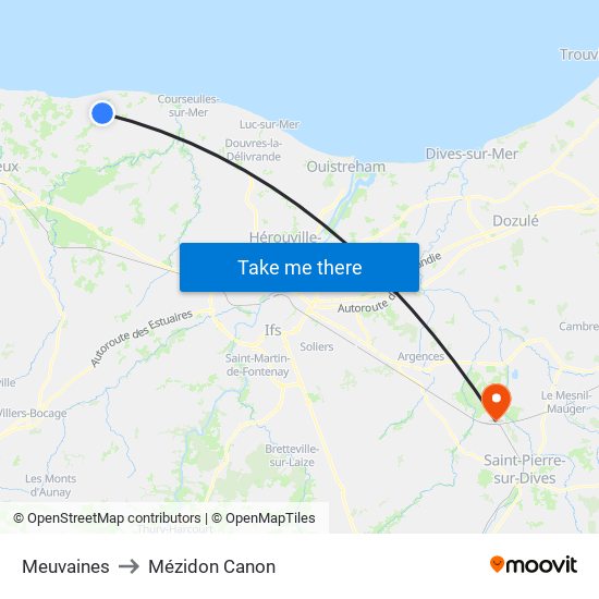 Meuvaines to Mézidon Canon map