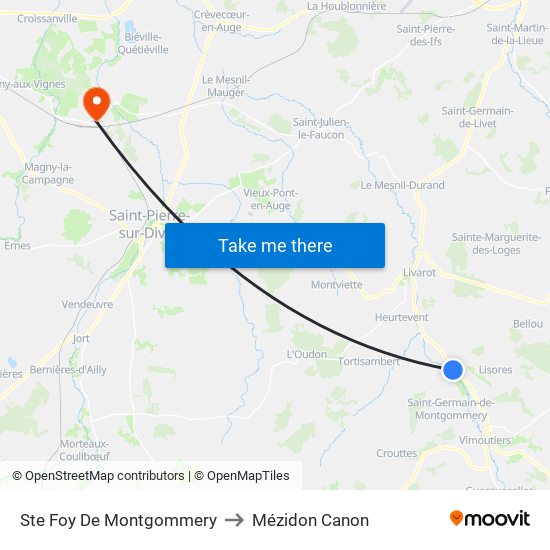 Ste Foy De Montgommery to Mézidon Canon map