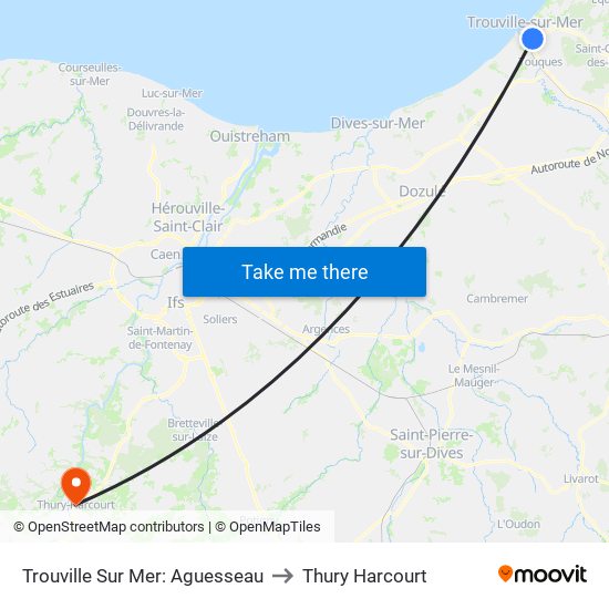 Trouville Sur Mer: Aguesseau to Thury Harcourt map