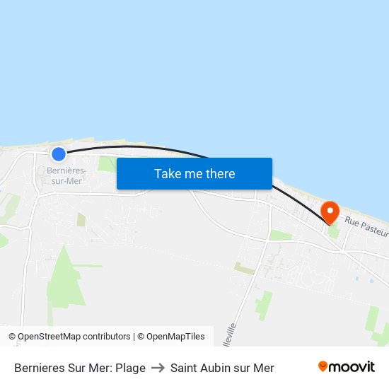 Bernieres Sur Mer: Plage to Saint Aubin sur Mer map