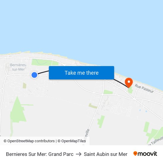 Bernieres Sur Mer: Grand Parc to Saint Aubin sur Mer map