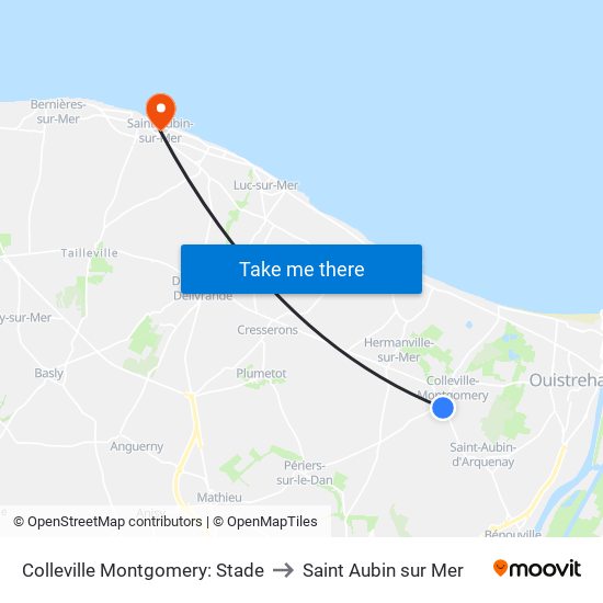 Colleville Montgomery: Stade to Saint Aubin sur Mer map