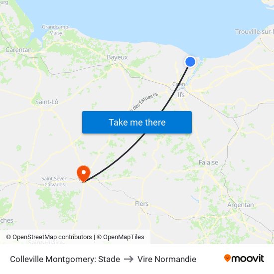 Colleville Montgomery: Stade to Vire Normandie map