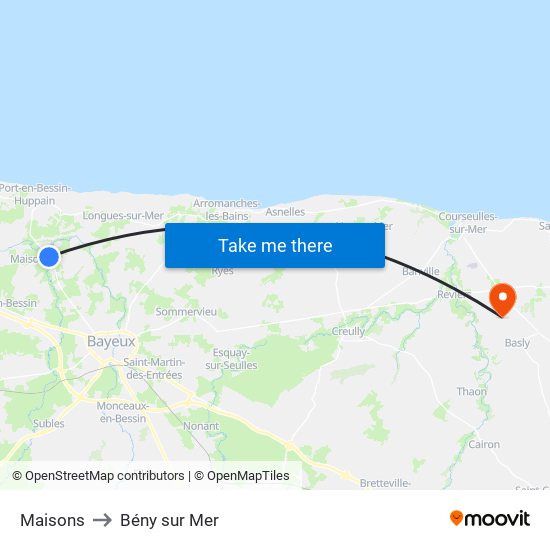 Maisons to Bény sur Mer map