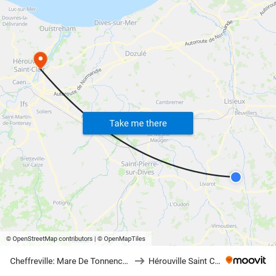 Cheffreville: Mare De Tonnencourt to Hérouville Saint Clair map