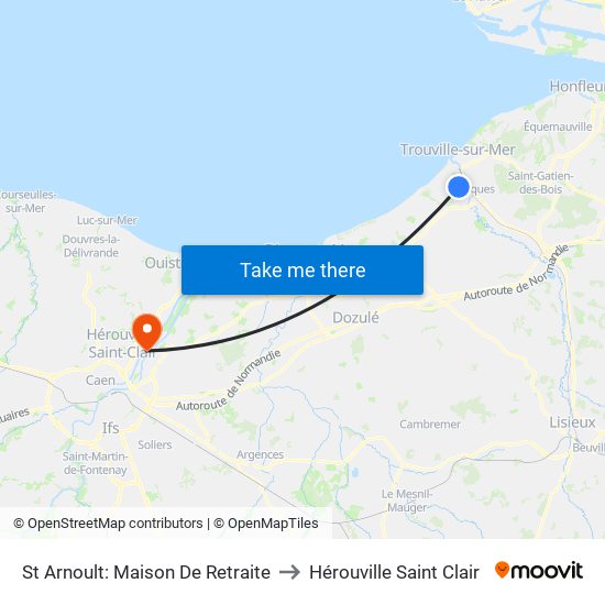 St Arnoult: Maison De Retraite to Hérouville Saint Clair map