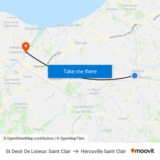 St Desir De Lisieux: Saint Clair to Hérouville Saint Clair map
