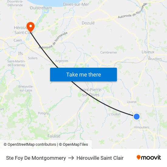 Ste Foy De Montgommery to Hérouville Saint Clair map