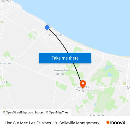 Lion Sur Mer: Les Falaises to Colleville Montgomery map