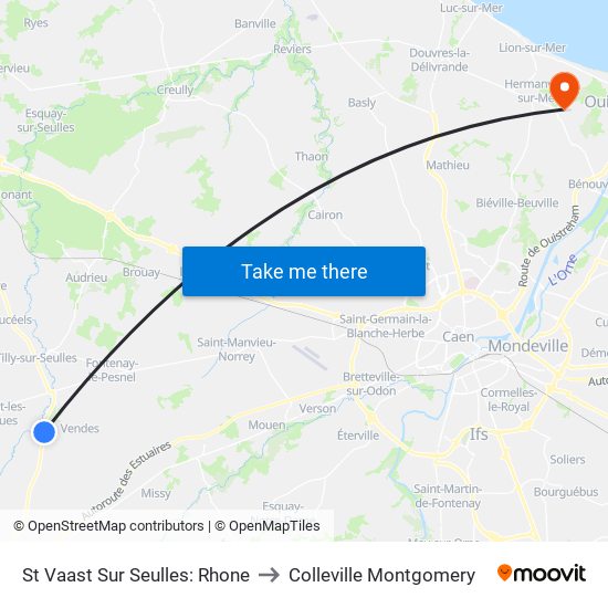 St Vaast Sur Seulles: Rhone to Colleville Montgomery map