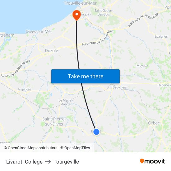 Livarot: Collège to Tourgéville map