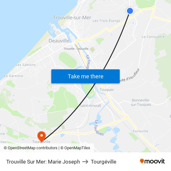 Trouville Sur Mer: Marie Joseph to Tourgéville map