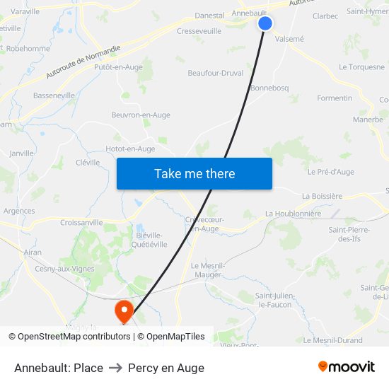 Annebault: Place to Percy en Auge map