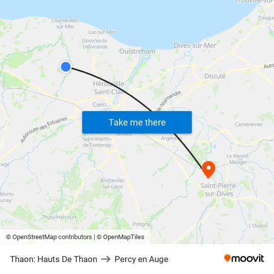 Thaon: Hauts De Thaon to Percy en Auge map