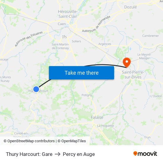 Thury Harcourt: Gare to Percy en Auge map