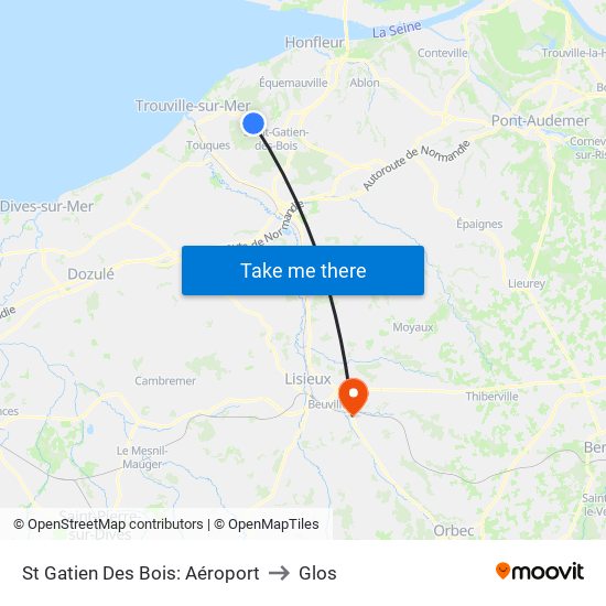 St Gatien Des Bois: Aéroport to Glos map