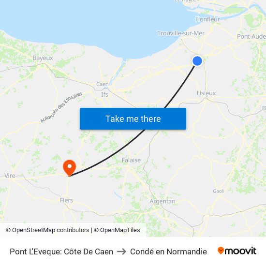 Pont L'Eveque: Côte De Caen to Condé en Normandie map