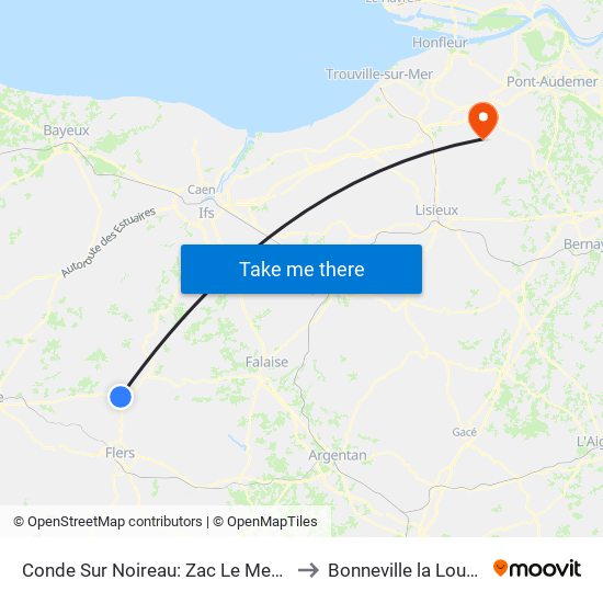 Conde Sur Noireau: Zac Le Mesnil to Bonneville la Louvet map