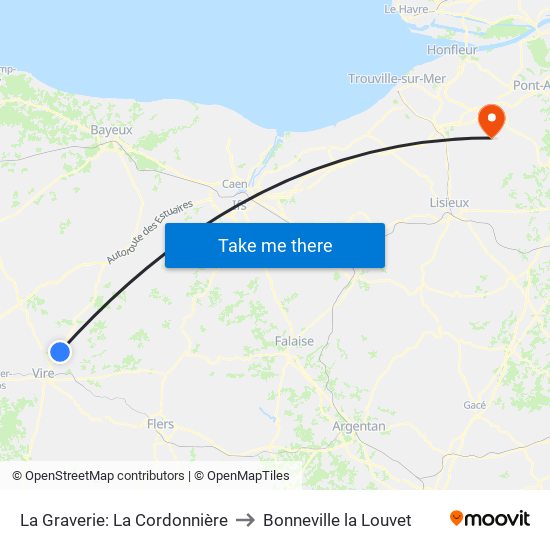 La Graverie: La Cordonnière to Bonneville la Louvet map