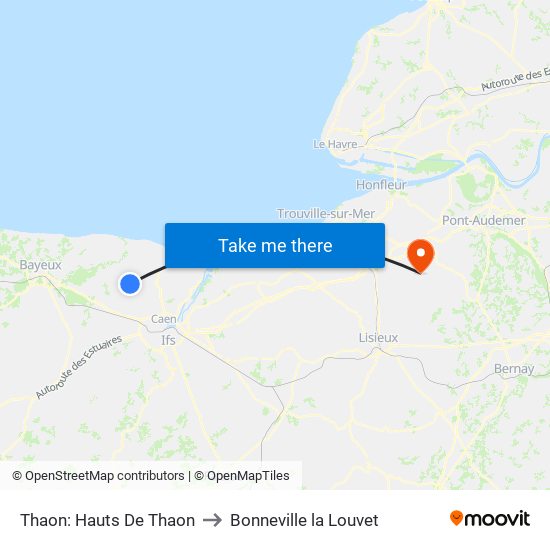 Thaon: Hauts De Thaon to Bonneville la Louvet map