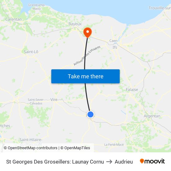 St Georges Des Groseillers: Launay Cornu to Audrieu map