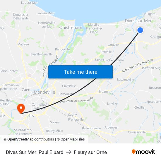Dives Sur Mer: Paul Eluard to Fleury sur Orne map