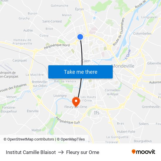 Institut Camille Blaisot to Fleury sur Orne map