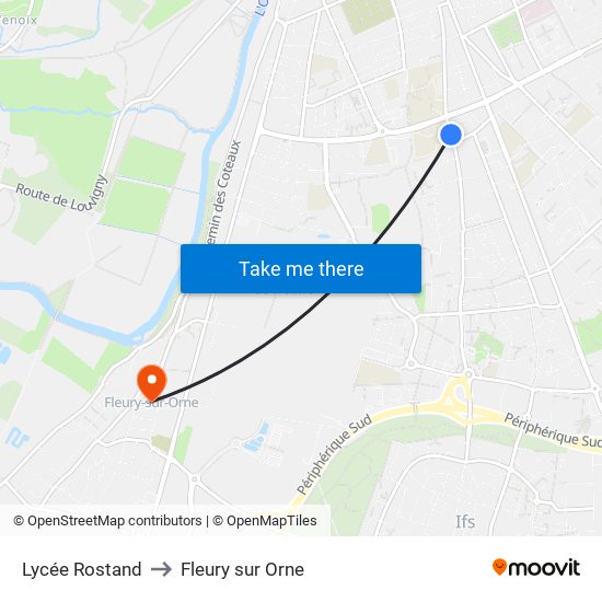 Lycée Rostand to Fleury sur Orne map