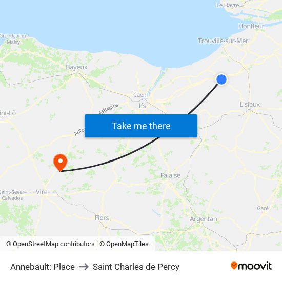 Annebault: Place to Saint Charles de Percy map