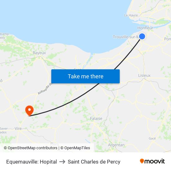 Equemauville: Hopital to Saint Charles de Percy map