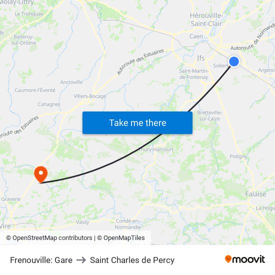 Frenouville: Gare to Saint Charles de Percy map