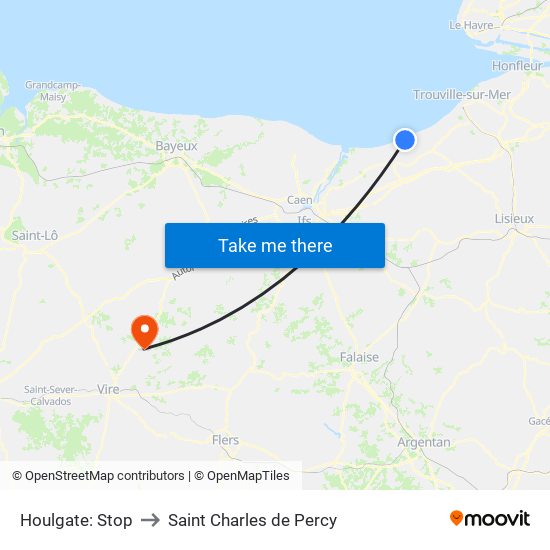 Houlgate: Stop to Saint Charles de Percy map